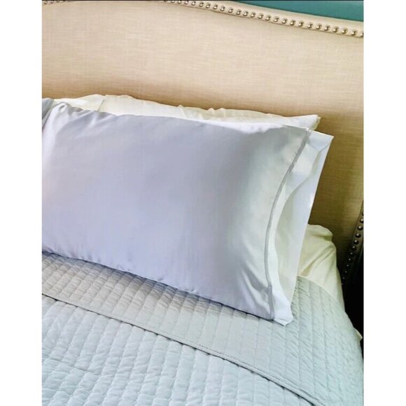The Silked Satin Pillow Sleeve, Open-Ended Design, 26" x 18", Grey - Picture 4 of 12